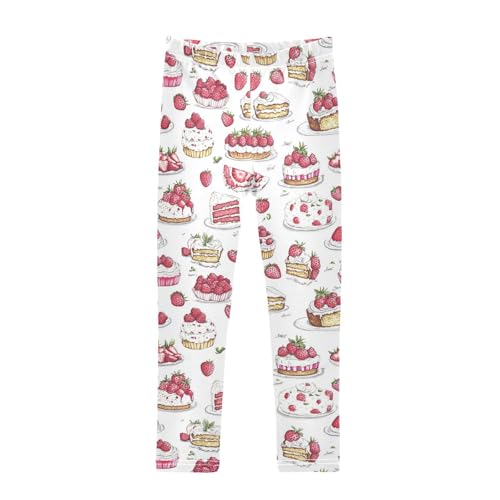 Wusikd Cakes Desserts Girls' Leggings Toddler Doodles Kids Yoga Pants Dance Active Tights 4T