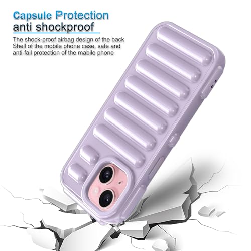 Image of Amazon Brand - Solimo High Protection Capsule Design Back Cover for Apple iPhone 15 - Lilac Purple