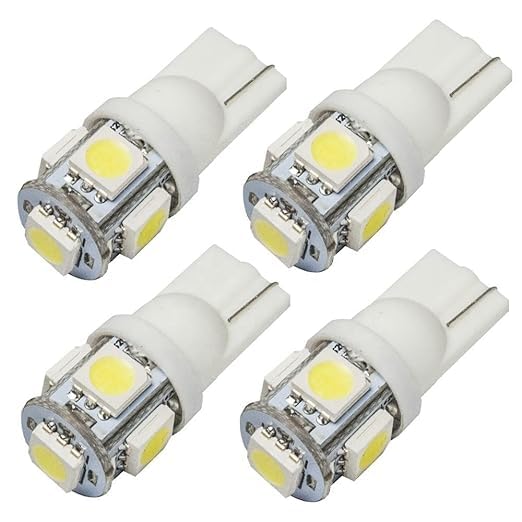 T10 W5W LED Bulb, 5050 SMD, White, Pack of 4 | 28mm Size, No Dark Spots, Low Power Consumption, 5 Chips per Bulb, Heat Sink Design-image-15
