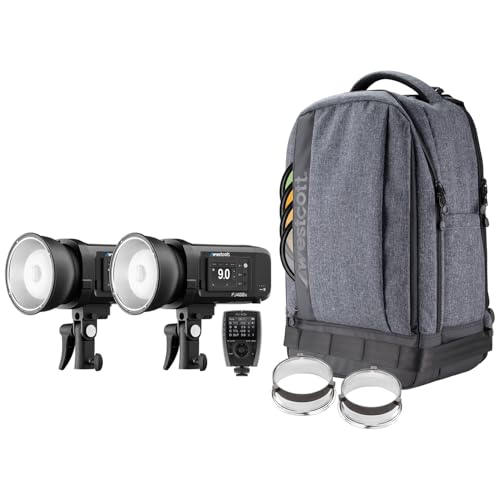Westcott FJ400 II Touchscreen Strobe 2-Light Backpack Kit with FJ Pro AC/DC Battery (400Ws) & FJ-X3 S Wireless Trigger Compatible with Sony Cameras