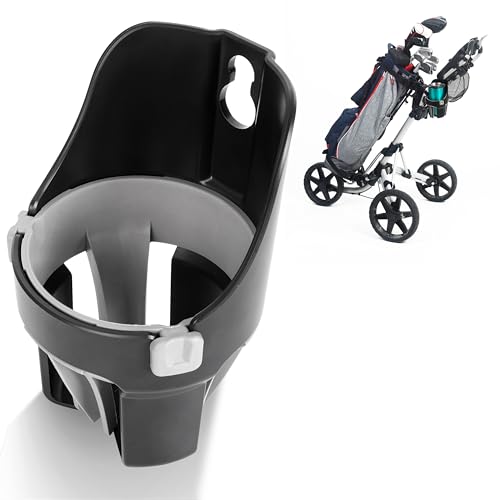 Tributary Brands Golf Push Cart Cup Holder Compatible With Clicgear, Sun Mountain, Bagboy And More. Golf Push Cart Accessories- Large Size