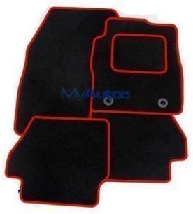 ASTRA VXR-10 ) BLACK CARPET MATS + ROSSO RED EDGING