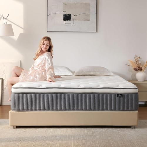 TBSITNS Hybrid Mattress King - Memory Foam & Pocket Springs Orthopedic Support & Motion Isolation Medium Firm Cool Sleep Mattress with Edge Support (180 * 200 * 30)