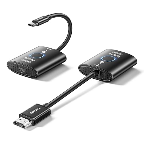 Image of Biaze Wireless HDMI Transmitter and Receiver,No WiFi Connection Required.TX is USB C.No Driver Installation Required,2.4/5.8GH for 1080P Wirelessly Video from Laptop,Camera,PC to Monitor/TV