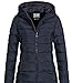 Eight 2 Nine Damen Steppmantel LETN-039 Lange Stepp-Jacke mit Kapuze night blue M