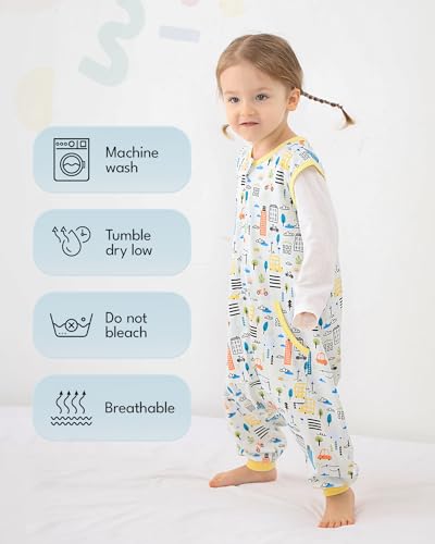 Image of HOMEAL Toddler Sleep Sacks 5t-7t - Sleeveless Sleep Sack with Legs