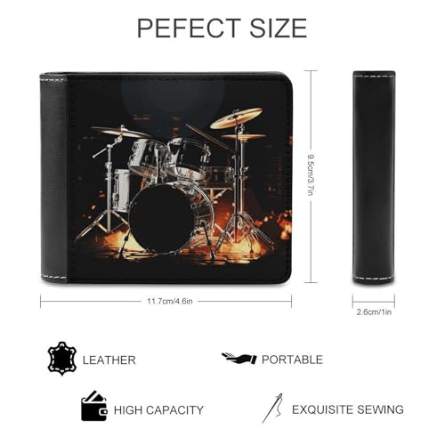 Drummer Men Wallet Slim Thin Credit Card Women Money Clip Leather Bifold Front Pocket Wallets2