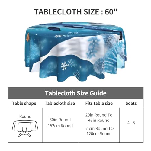 Nappe ronde imprimée dauphin 152 cm en polyester imperméable