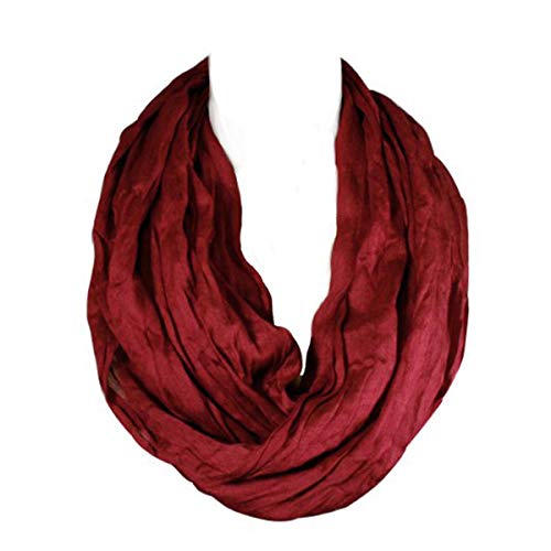 Wrapables Lightweight Silky Soft Infinity Loop Scarf, Burgundy