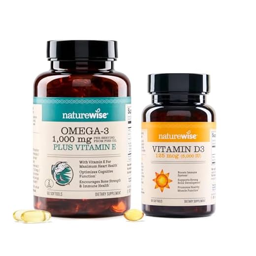 NatureWise High-Potency 1000mg Omega 3 with 600mg EPA, 400mg DHA, & Vitamin E & Vitamin D3 5000iu (125 mcg) Healthy Muscle Function, and Immune Support