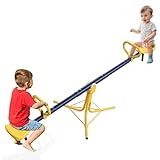 Teeter Totter, Seesaw for Kids Outdoor Play Toys, See Saw for Toddlers Ages 3-7 Heavy Duty, 360 Spin Triangle Base, Safe Round Handle, Child Size Indoor Playground Equipment, Christmas Birthday Gift