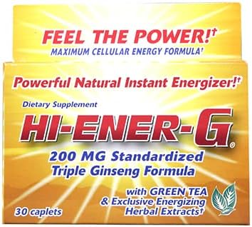 Hi-Ener-G Windmill Health Products Triple Ginseng Supplement Caplets, 200 mg, 30 Count (Pack of 3)
