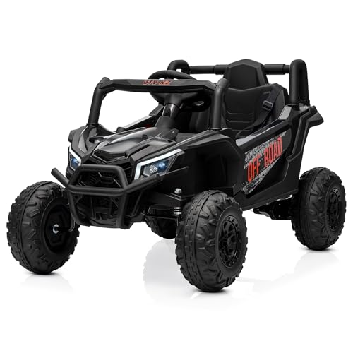 Kidzone 12V Ride On UTV Truck for Toddlers 37–60 Months, Parent Remote Control, Rear Suspension, LED Lights, Double Doors, Safety Belt, Built-in Mus