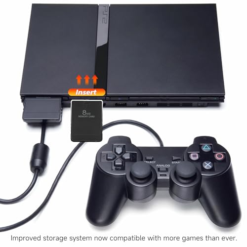 Image of PS2 Memory Card, High Speed Game Memory Card, 15% Speed Up Portable Memory Cards, Compatible with ABS PS2 Accessories Replacement for Saving Games and Information (8MB)