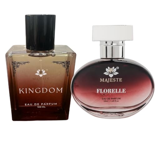Image of Kingdom & Florelle Perfume Pack of 2 | Luxury Long-Lasting | Men & Women Perfume | Eau de Perfume | Pefume Combo | Kingdom 100ml & Florelle 50ml