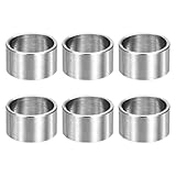 QUARKZMAN 6 Stück M12 Metall Abstandshalter 1/2" Edelstahl Abstandshalter 12mm ID x 14mm OD x 8mm L Rund Gewindelose Standoff Buchse Glatte Oberfläche für Schrauben Bolzen, Silber