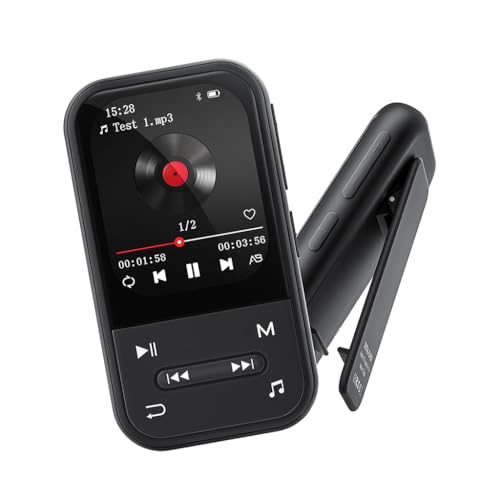 Image of AUDIOCULAR X20 Clip MP3 Music Player Bluetooth 5.3 with FM Radio Voice Recorder E-Book Video Player Pedometer Alarm Clock Portable Music Player 32GB Expandable to 128GB (Black)