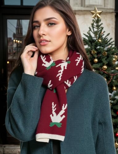 Bufanda de Navidad FEOYA de punto unisex para el invierno 3