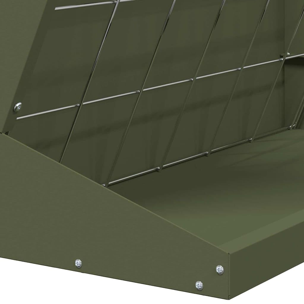 Comedero para heno, verde oliva, 71 x 33 x 70 cm