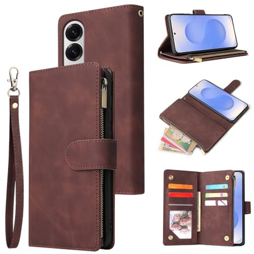 Étui clapet Samsung A32 4G compagnon de voyage idéal en cuir marron avec porte-monnaie