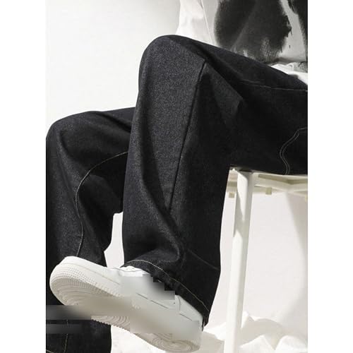 Coupe ample pantalon décontracté en denim homme taille large