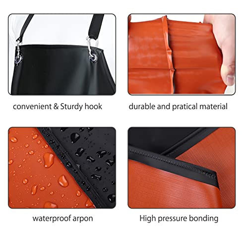 Jaspfct Waterproof Rubber Vinyl Apron-43''Dishwashing/Kitchen Cooking Apron Water Proof - Best For Dishwasher, Cleaning, Meat Butcher Md006-Blackred #TOP3