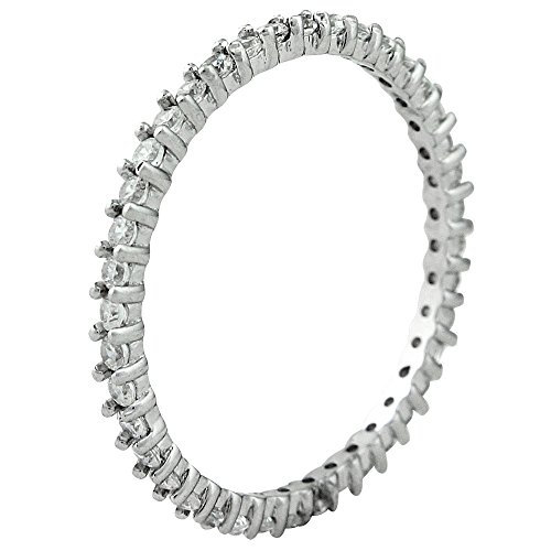 CloseoutWarehouse Cubic Zirconia Stackable Eternity Ring Sterling Silver (Sizes 3-15)2