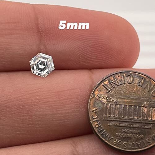 Instagem Lab Created White Moissanite Hexagon Shape AAA Quality from 5x5MM - 8x8MM2