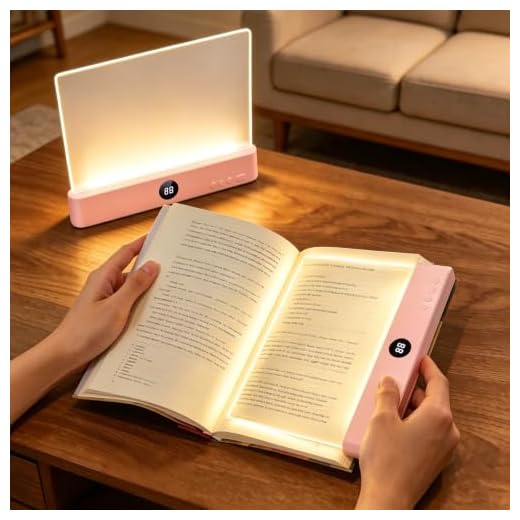Choudao Tech LED Book Light and Night Light 2 in 1, 3 Color Temperatures & Stepless Dimming, USB Rechargeable Reading Light with Timer for Night Reading (Pink)