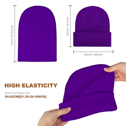Image of Rosoz Unisex Beanie Winter Knitted Skull Cuffed Soft Warm Hat for Men /Women Slouchy Ski Watch Cap