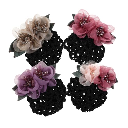 Filet à cheveux pour chignon floral lot de 4 bonnets vintage pour le travail des infirmières