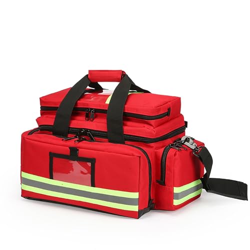 Bolsa De Emergencia VacíA, Bolsa Grande para Traumatismos MéDicos, Bolsa Profesional para Primeros Auxilios, para Visitas Domiciliarias, AtencióN MéDica,Rojo,A