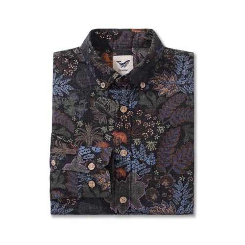 Long Sleeve Hawaiian Shirt for Men Casual Floral Button Down Aloha Shirts Tropical Beach Shirt2