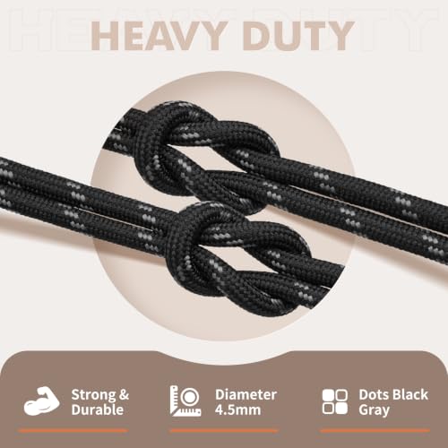 Image of Stepace 2 Pairs Round Heavy Duty Boot Laces for Hiking and Work Boots