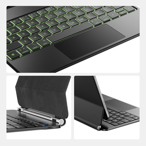 Image of for iPad Pro 11 inch M5 2025 & M4 2024 case with keyboard ,Magic Keyboard iPad Pro 11 inch M5 2025 & M4, Magnetic Attach,Multi-Gesture Trackpad,7-color backlight,Shortcut keys,Auto sleep /awake,Black