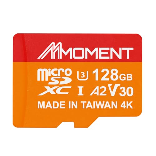 Image of MMOMENT MM23 128GB Micro SDXC Card, A2, UHS-I, U3, V30, Class 10 Compatible, Read Up to 160 MB /s, Write Up to 100 MB /s, SD Adapter Included