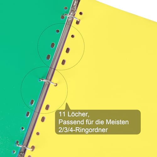 Thboxes Register für Ordner A4, 5er Set 12-Teilige Ordner Trennblätter Bunte PP Register A4 für Ringordner Hebelordner Aktenordner Büro Schule