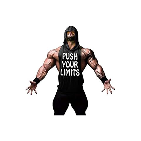 YeeHoo Mens Fashion Gym Hoodie Men Bodybuilding Stringer Tank Top Muscle Sleeveless Shirt 6 Colors Black Cover