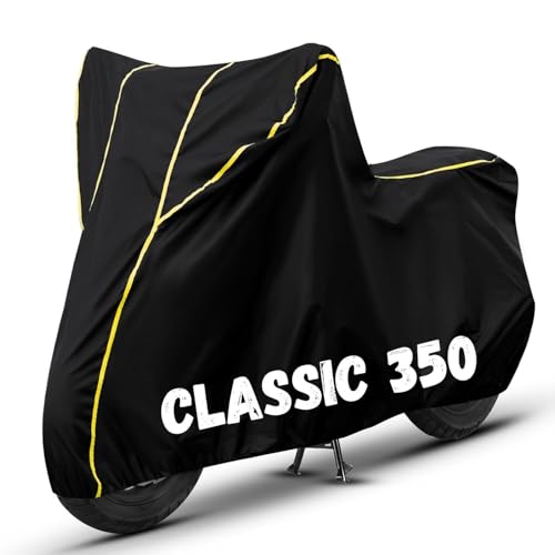 Image of Bike Cover for Classic 350 100% Waterproof, Dustproof & Scratch Resistant| Fully Bottom Elastic UV Resistant Heavy Duty Body Cover | All Weather Outdoor Use