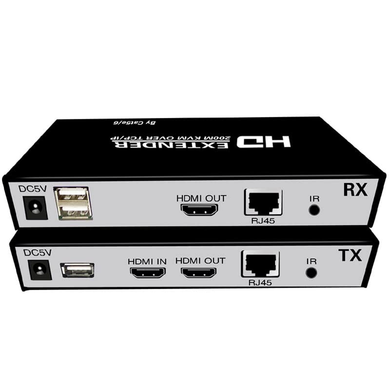 Hanutech HDMI Extender Over Cat6/5e with Usb Kvm Upto 200M, Hdmi Kvm Switch 200M, Supports IR, Resolution 720p/960p/1080p (1 Pair)-1 Year Warranty-image-37