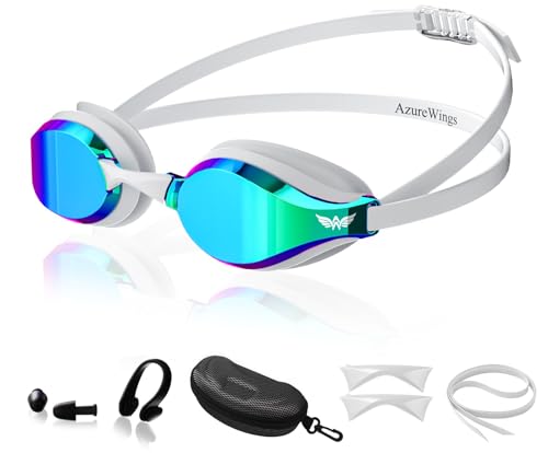 Lunettes de course et de natation anti-buée verres miroir vision large pour adulte