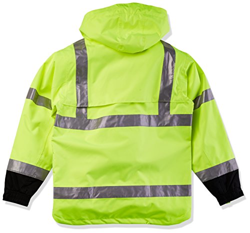 Image of Tingley Icon J24122 High Visibility Jacket With Attached Hood, Large, Fluorescent Yellow-Green /Black