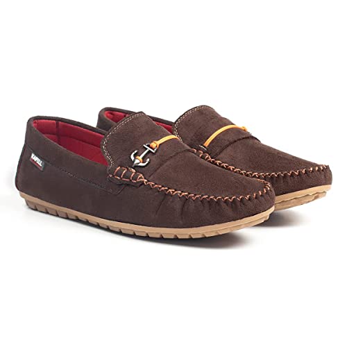 Mocassim Infantil Menino Casual Slip On Couro Ecológico cor Café Detalhe em Âncora Macio Leve Kapell