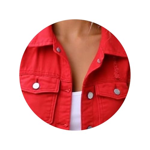 Womens Denim Vest Casual Waistcoat Frayed Sleeveless Jacket Distressed Denim Jean Vest with Chest Pockets2