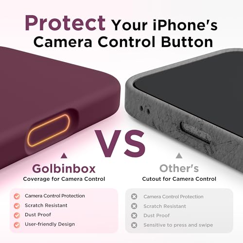 Image of GolbinBox Magnetic for iPhone 17 Pro Case, Silicone Cover, Wine Red