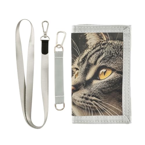 FOLIOSA Sunflower Cat Kids Wallet for Boys Girls Youth, Compact Fabric 4.9×2.9 in