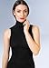 EGI ® Luxury Wool Silk Turtleneck Sleeveless Top. Proudly Made in Italy. (S/M, Nero)