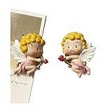2pcs 3D Cupid Little Angel Archery Love Magnetic Refrigerator Sticker Stereo Resin Creative Design Message Board Notes Kitchen Home Decorations Gift