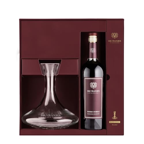 Dr. Vranjes - Rosso Nobile 750 ml Decanter & Bordeaux Bottle + Shopping Bag - Luxury Home Fragrance Set, Made in Italy, Main Scent: Fruity & Red Wine