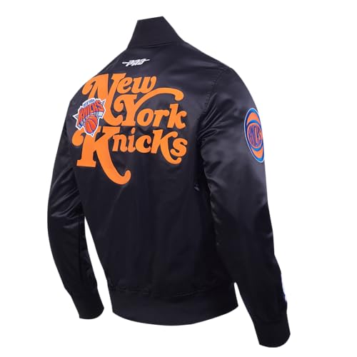 Pro Standard Mens NBA New York Knicks Souvenir Satin Jacket Black M - Image 4